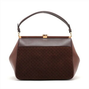 Gucci Interlocking Leather GG Suede Handbag Brown